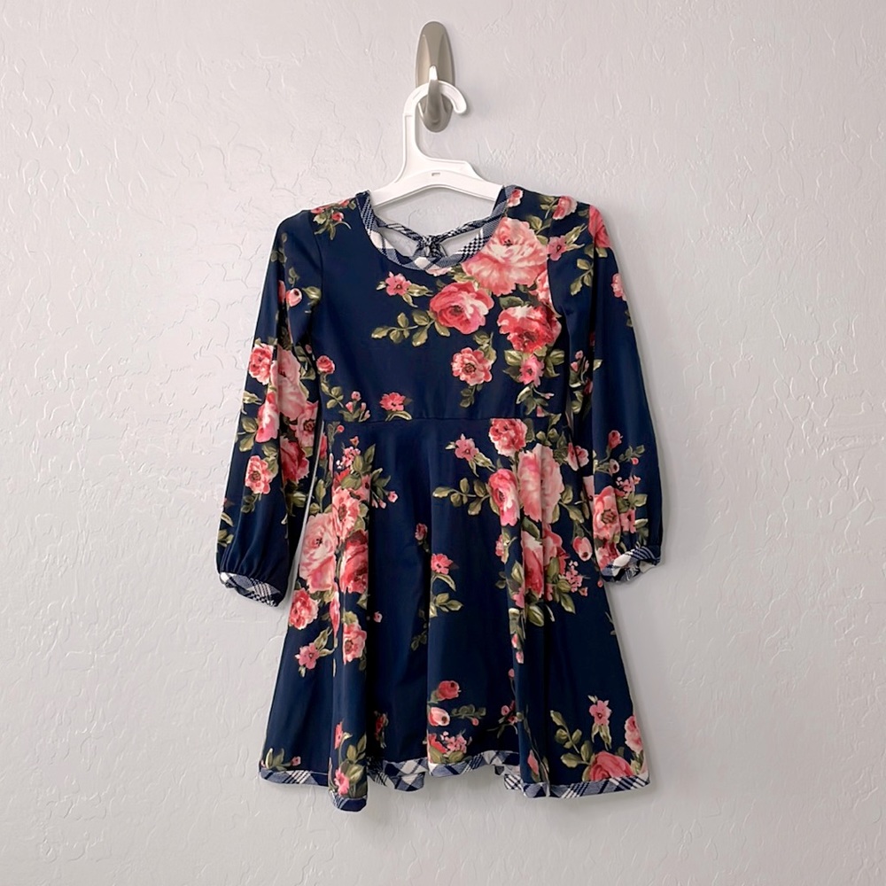 Girl August Floral Twirl Long Sleeve Dress - super soft